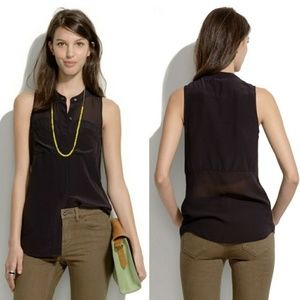 Madewell Silk Cargo Tank - Black